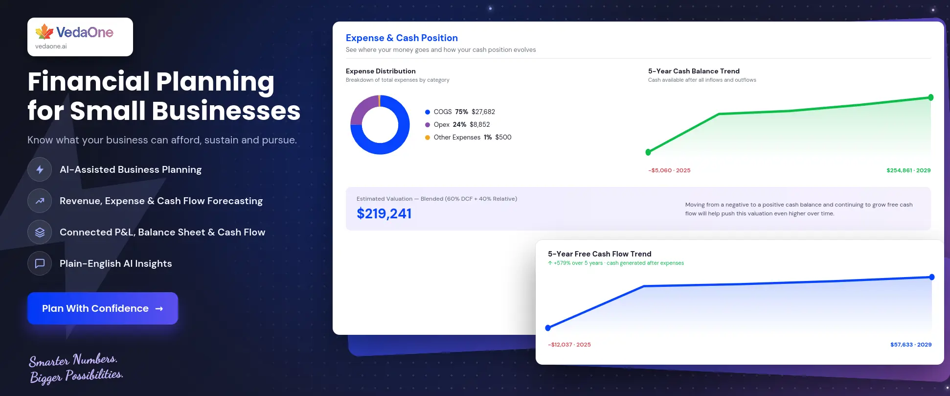 vedaone AI financial planning for small business